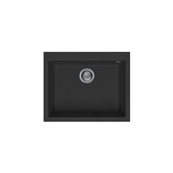 Elleci Quadra Black Granite | Topmount Bowl