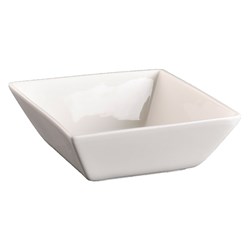 Basics Shallow Square Bowl White 100mm 