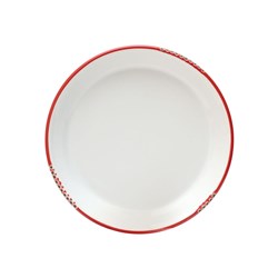 Bistrot Plate White Red Rim 280mm