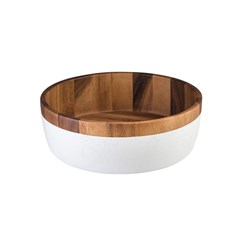 Moda Brooklyn Acacia Wood Serving Bowl With White Base