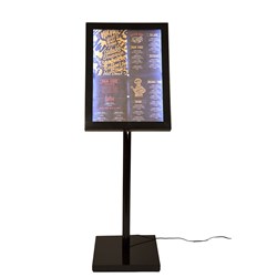 Freestanding Led Menu Sign Display Set Black 650x110x1180mm