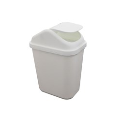 Swing Top Tidy Plastic Bin White 30L  