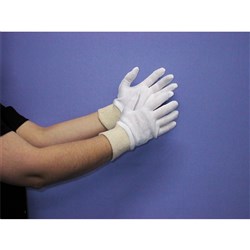 Cotton Interlock Knitted Glove White Mens 