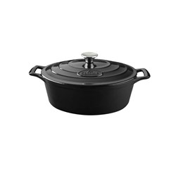 Deep Casserole Oval Cast Iron Blk 300Mm 4.75Lt Pro Series