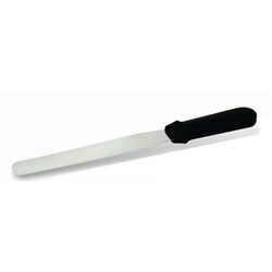 Spatula 200Mm Straight S/S Blk Plastic Hdl