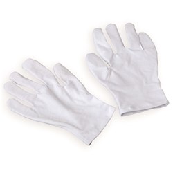 Cotton Hemmed Waiters Glove White Mens 