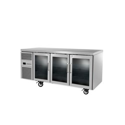 Skope Reflex Undercounter 3 Glass Door Fridge Stainless Steel 387L RF7.UBR.3.GD