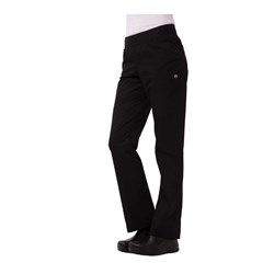 Lightweight Ladies Chef Pants with Drawstring Black Large