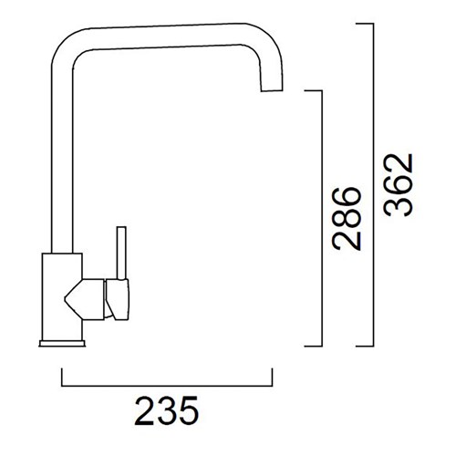 B&F Goose Neck Tap Brushed Stainless