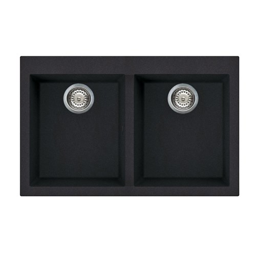 Elleci Quadra Black Granite | Topmount Double