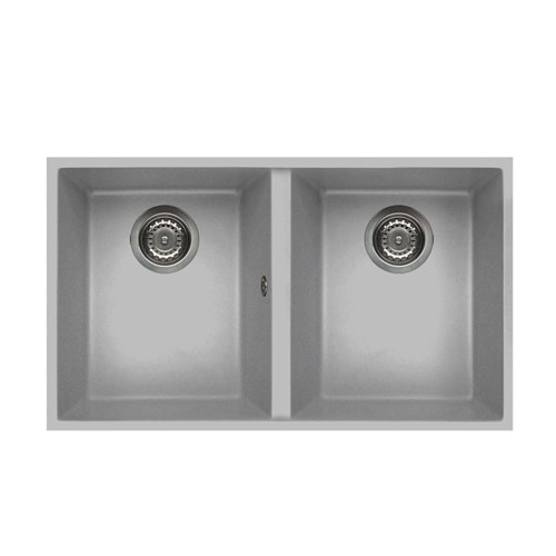 Elleci Quadra Alu Granite | Undermount Double Bowl