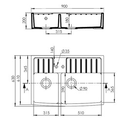 03-CLOTAIRE-III - Chambord Fireclay Butler Sink