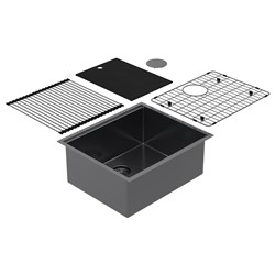 Black Pearl Single Bowl Sink Black 540mm