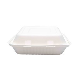  Sugarcane Clam Three Compartment White 229mm