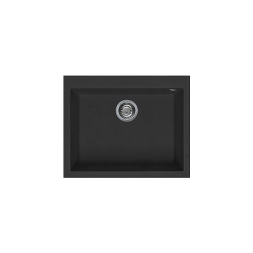 Elleci Quadra Black Granite | Topmount Bowl